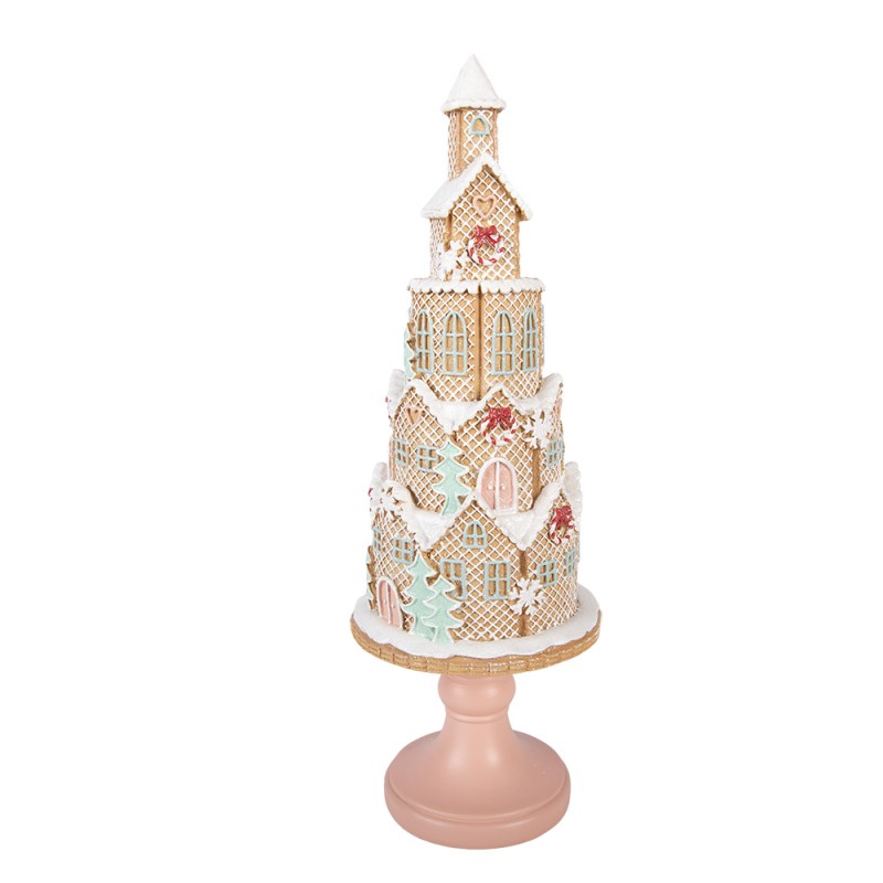 Clayre & Eef Maison en pain d'épice Ø 14x40 cm Marron Plastique