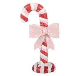 Clayre & Eef Statuetta decorativa di Natale Bastoncino di zucchero 11x6x20 cm Rosso Plastica