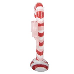 Clayre & Eef Statuetta decorativa di Natale Bastoncino di zucchero 11x6x20 cm Rosso Plastica