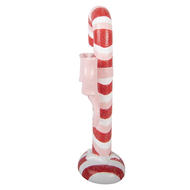 Clayre & Eef Statuetta decorativa di Natale Bastoncino di zucchero 11x6x20 cm Rosso Plastica
