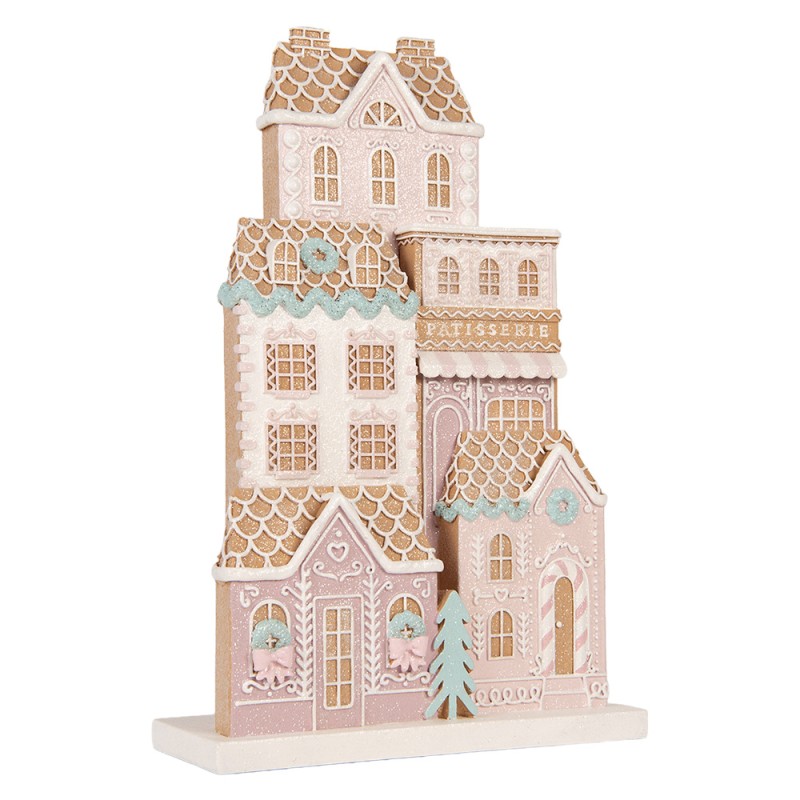 Clayre & Eef Casa di pan di zenzero 26x10x40 cm Marrone Plastica