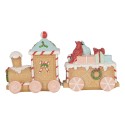 Clayre & Eef Christmas Decoration Figurine Train 23x5x12 cm Brown Plastic