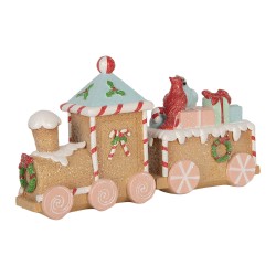 Clayre & Eef Christmas Decoration Figurine Train 23x5x12 cm Brown Plastic
