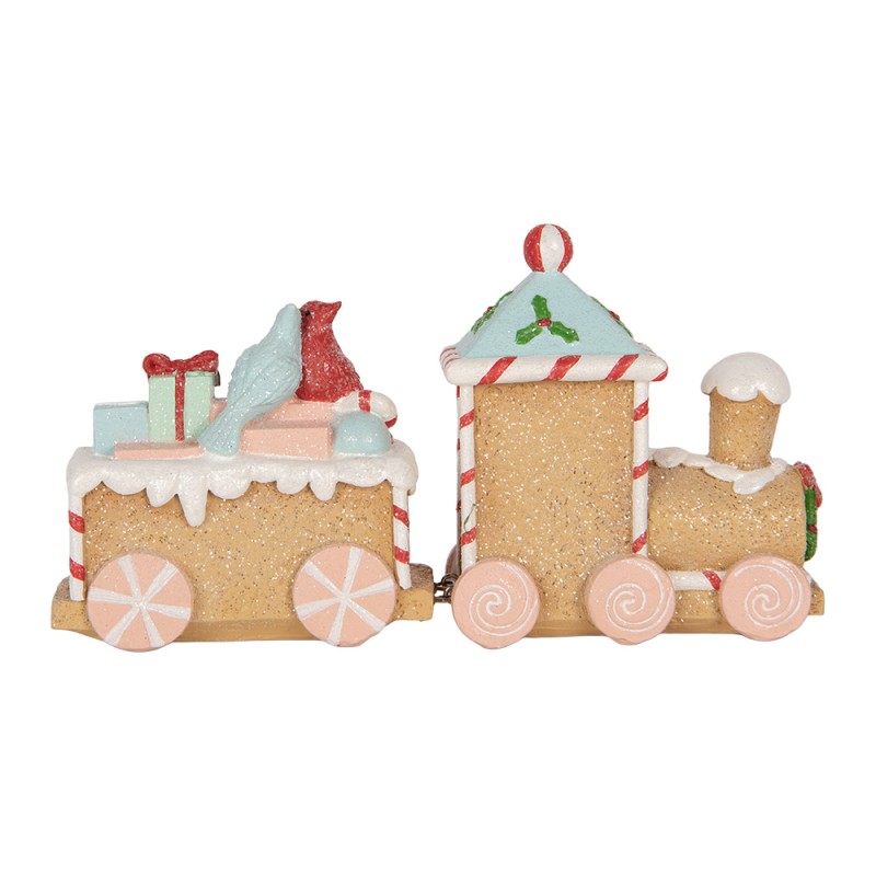 Clayre & Eef Christmas Decoration Figurine Train 23x5x12 cm Brown Plastic