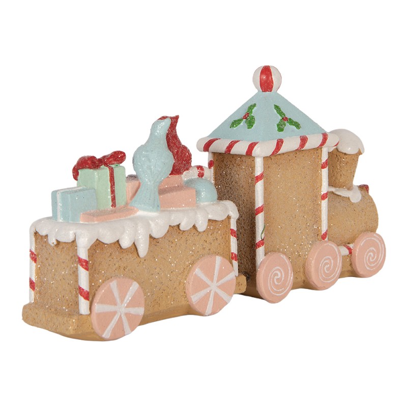 Clayre & Eef Christmas Decoration Figurine Train 23x5x12 cm Brown Plastic