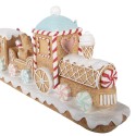 Clayre & Eef Kerstdecoratie Beeld Trein 47x10x17 cm Bruin Kunststof