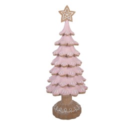 Clayre & Eef Weihnachtsdekorationsfigur Weihnachtsbaum Ø 16x40 cm Rosa Kunststoff
