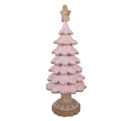 Clayre & Eef Weihnachtsdekorationsfigur Weihnachtsbaum Ø 16x40 cm Rosa Kunststoff