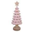 Clayre & Eef Weihnachtsdekorationsfigur Weihnachtsbaum Ø 16x40 cm Rosa Kunststoff