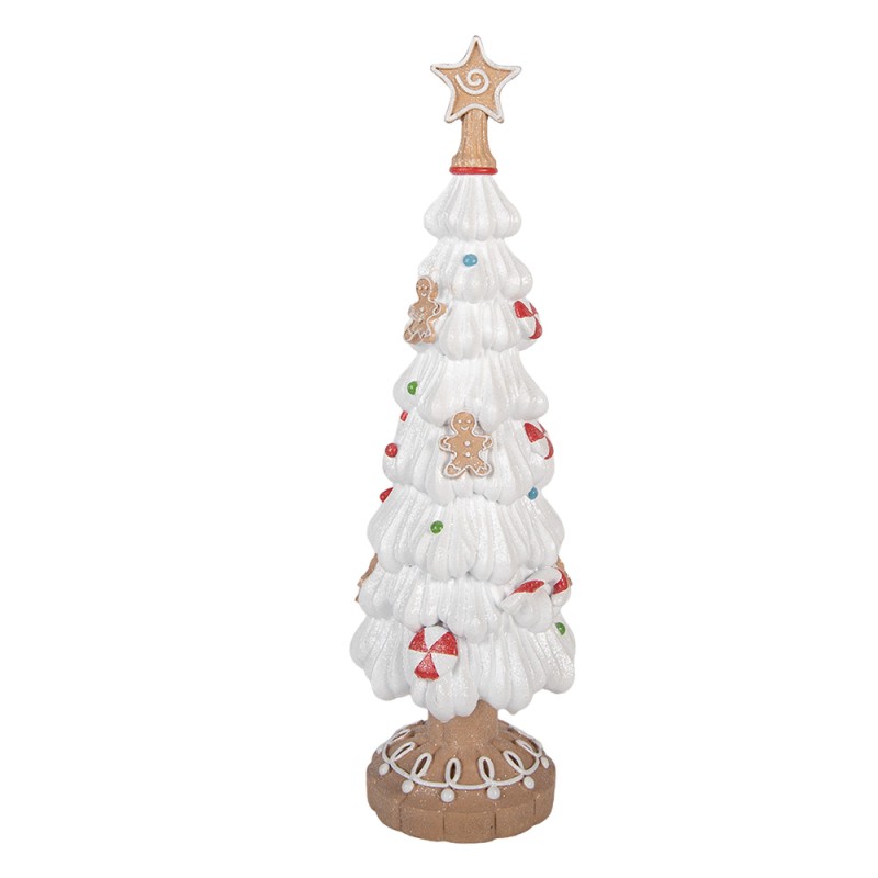 Clayre & Eef Weihnachtsdekorationsfigur Weihnachtsbaum Ø 12x38 cm Weiß Kunststoff