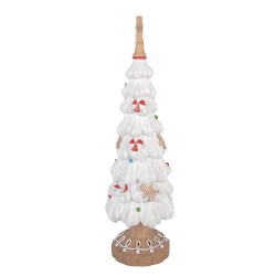 Clayre & Eef Weihnachtsdekorationsfigur Weihnachtsbaum Ø 12x38 cm Weiß Kunststoff