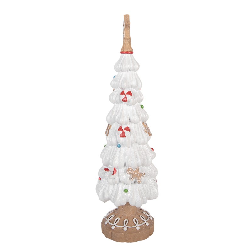 Clayre & Eef Weihnachtsdekorationsfigur Weihnachtsbaum Ø 12x38 cm Weiß Kunststoff