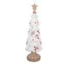 Clayre & Eef Weihnachtsdekorationsfigur Weihnachtsbaum Ø 12x38 cm Weiß Kunststoff
