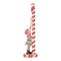 Clayre & Eef Weihnachtsdekorationsfigur Elf 11x8x30 cm Rosa Kunststoff