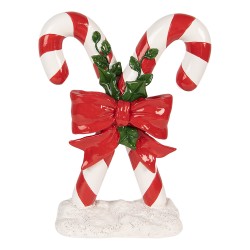 Clayre & Eef Weihnachtsdekorationsfigur Zuckerstange 19x8x25 cm Rot Kunststoff