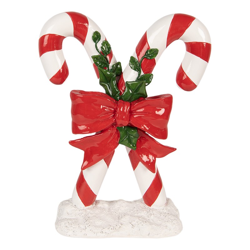 Clayre & Eef Weihnachtsdekorationsfigur Zuckerstange 19x8x25 cm Rot Kunststoff