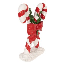 Clayre & Eef Weihnachtsdekorationsfigur Zuckerstange 19x8x25 cm Rot Kunststoff