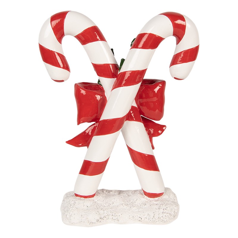Clayre & Eef Weihnachtsdekorationsfigur Zuckerstange 19x8x25 cm Rot Kunststoff