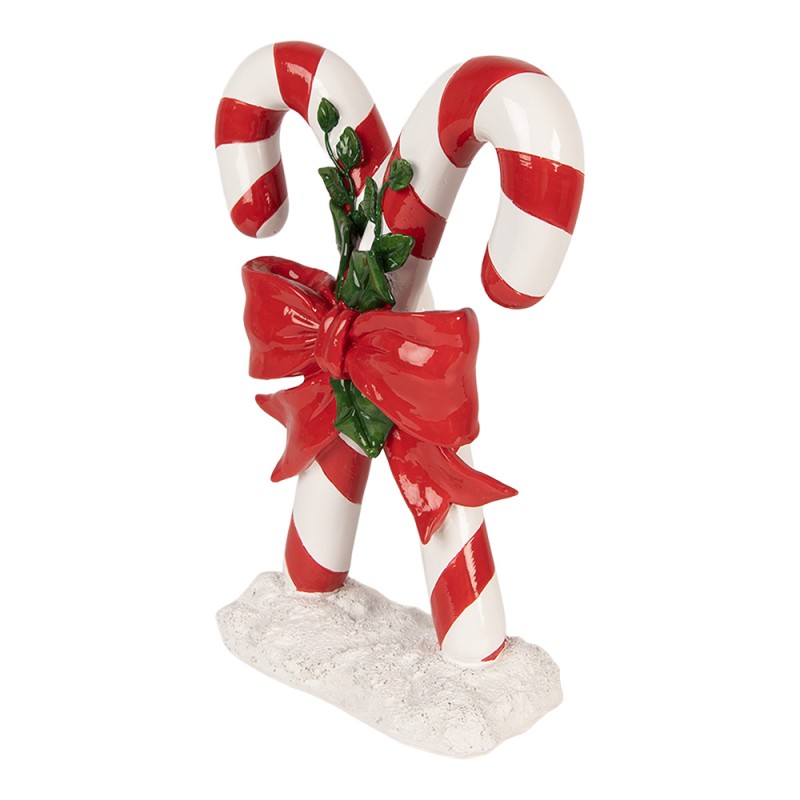 Clayre & Eef Weihnachtsdekorationsfigur Zuckerstange 19x8x25 cm Rot Kunststoff