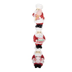 Clayre & Eef Weihnachtsdekorationsfigur Weihnachtsmann 12x14x52 cm Rot Kunststoff