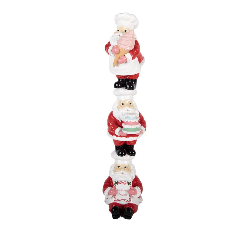 Clayre & Eef Weihnachtsdekorationsfigur Weihnachtsmann 12x14x52 cm Rot Kunststoff