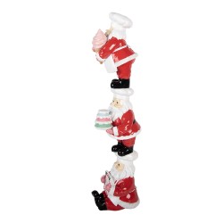 Clayre & Eef Weihnachtsdekorationsfigur Weihnachtsmann 12x14x52 cm Rot Kunststoff