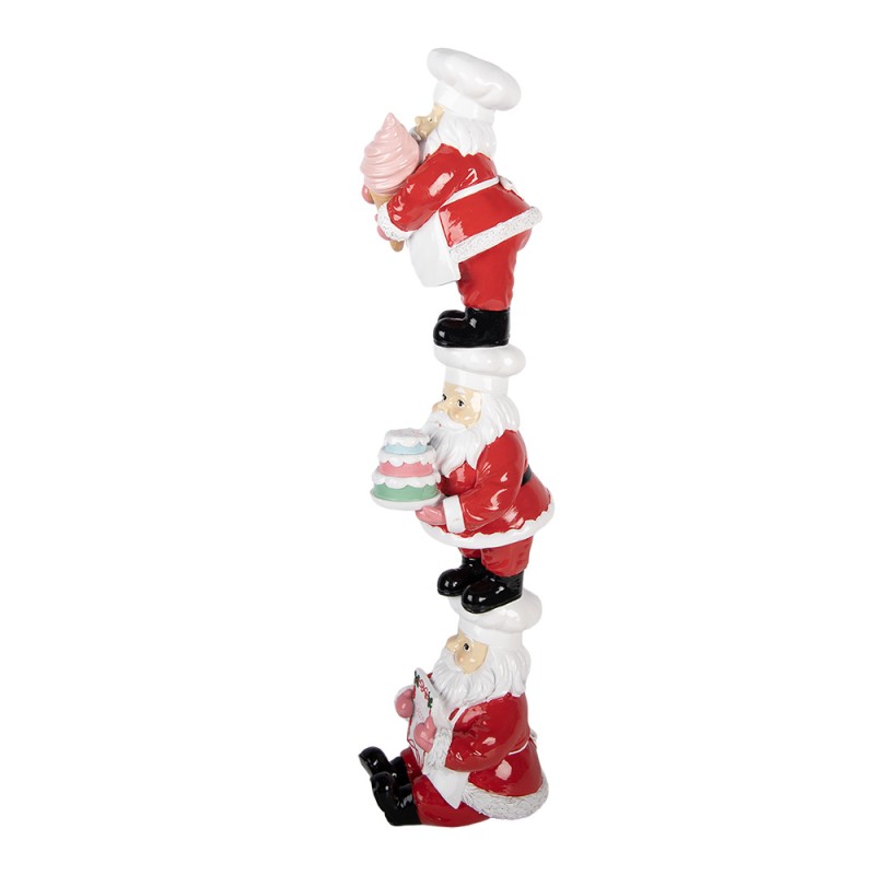 Clayre & Eef Weihnachtsdekorationsfigur Weihnachtsmann 12x14x52 cm Rot Kunststoff