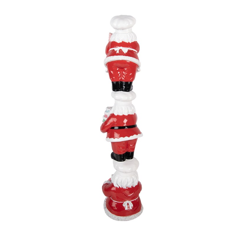 Clayre & Eef Weihnachtsdekorationsfigur Weihnachtsmann 12x14x52 cm Rot Kunststoff