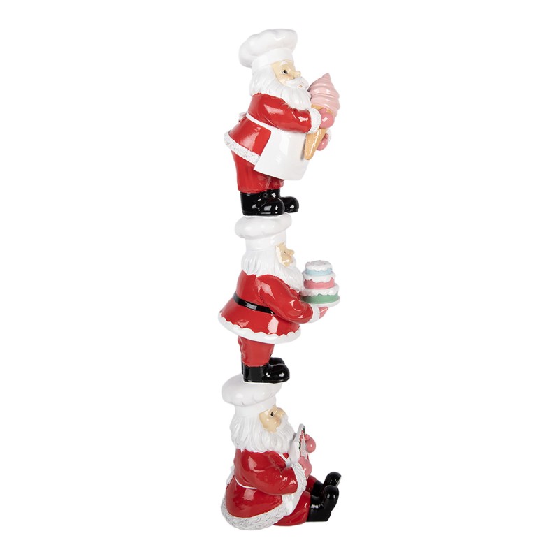 Clayre & Eef Weihnachtsdekorationsfigur Weihnachtsmann 12x14x52 cm Rot Kunststoff