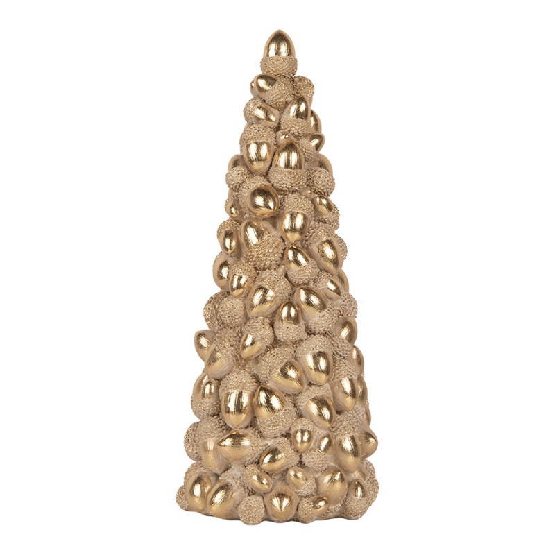 Clayre & Eef Weihnachtsdekorationsfigur Weihnachtsbaum Ø 13x31 cm Braun Kunststoff