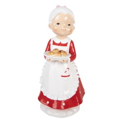 Clayre & Eef Christmas Decoration Figurine Mrs. Claus 10x10x20 cm Red Plastic