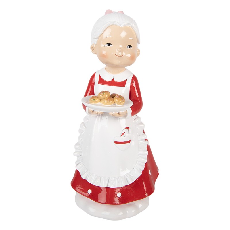 Clayre & Eef Christmas Decoration Figurine Mrs. Claus 10x10x20 cm Red Plastic