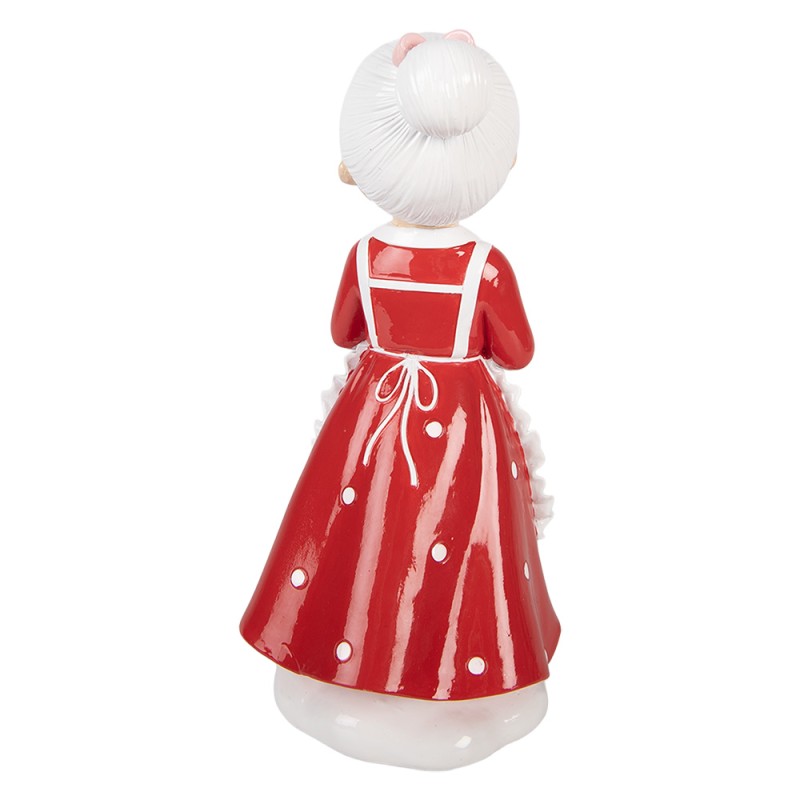 Clayre & Eef Christmas Decoration Figurine Mrs. Claus 10x10x20 cm Red Plastic