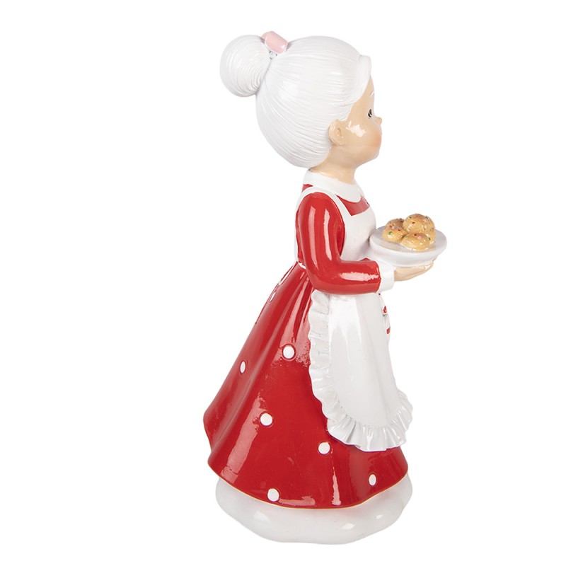 Clayre & Eef Christmas Decoration Figurine Mrs. Claus 10x10x20 cm Red Plastic