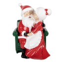 Clayre & Eef Weihnachtsdekorationsfigur Weihnachtsmann 15x17x20 cm Rot Kunststoff
