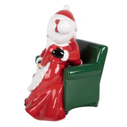Clayre & Eef Weihnachtsdekorationsfigur Weihnachtsmann 15x17x20 cm Rot Kunststoff