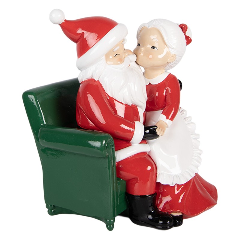 Clayre & Eef Weihnachtsdekorationsfigur Weihnachtsmann 15x17x20 cm Rot Kunststoff