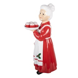 Clayre & Eef Christmas Decoration Figurine Mrs. Claus 11x14x27 cm Red Plastic