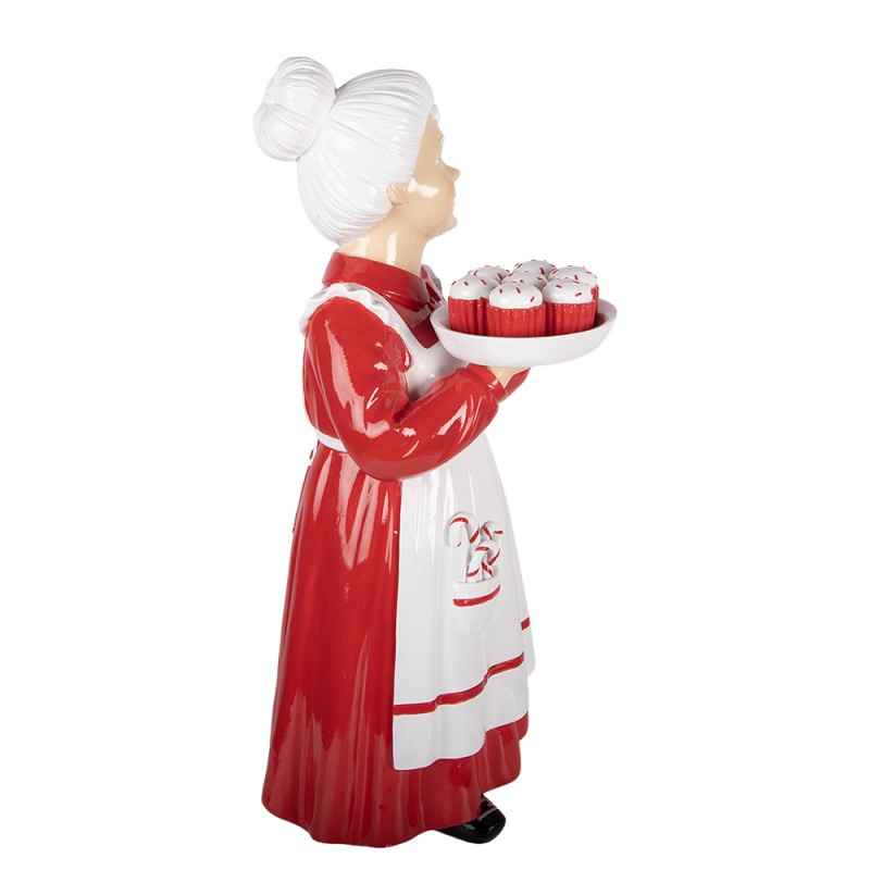 Clayre & Eef Christmas Decoration Figurine Mrs. Claus 11x14x27 cm Red Plastic