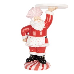 Clayre & Eef Weihnachtsdekorationsfigur Weihnachtsmann 21x14x27 cm Rot Kunststoff