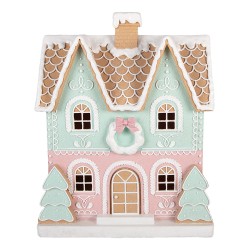 Clayre & Eef Casa di pan di zenzero 38x20x48 cm Marrone Plastica
