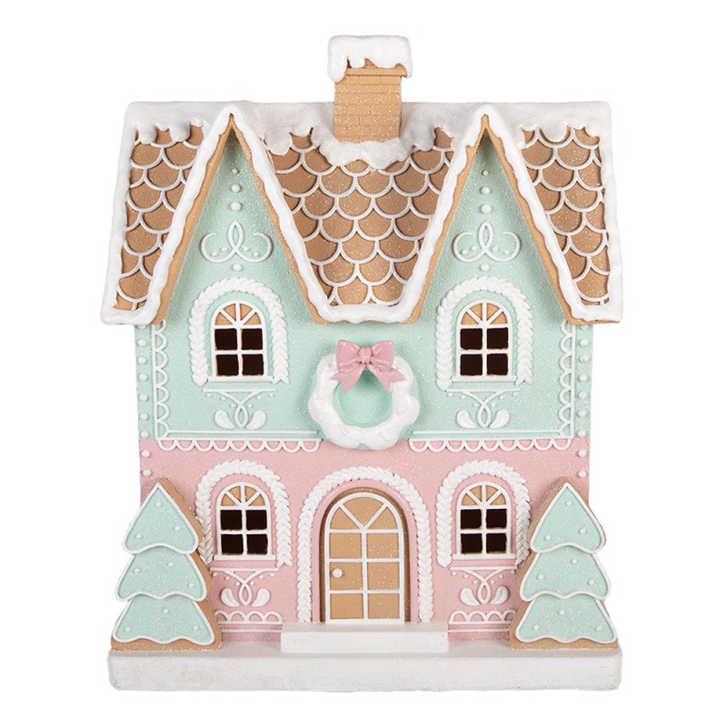 Clayre & Eef Casa di pan di zenzero 38x20x48 cm Marrone Plastica