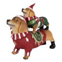 Clayre & Eef Weihnachtsdekorationsfigur Hund 36x13x31 cm Braun Kunststoff