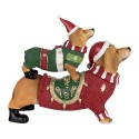 Clayre & Eef Weihnachtsdekorationsfigur Hund 36x13x31 cm Braun Kunststoff