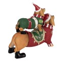 Clayre & Eef Weihnachtsdekorationsfigur Hund 36x13x31 cm Braun Kunststoff