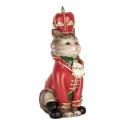 Clayre & Eef Statuetta decorativa di Natale Gatto 8x11x21 cm Grigio Plastica