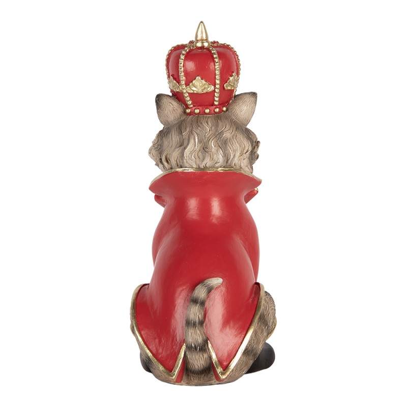 Clayre & Eef Statuetta decorativa di Natale Gatto 8x11x21 cm Grigio Plastica