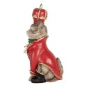 Clayre & Eef Statuetta decorativa di Natale Gatto 8x11x21 cm Grigio Plastica