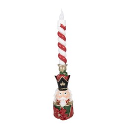 Clayre & Eef Kerzenständer 9x10x45 cm Rot Kunststoff
