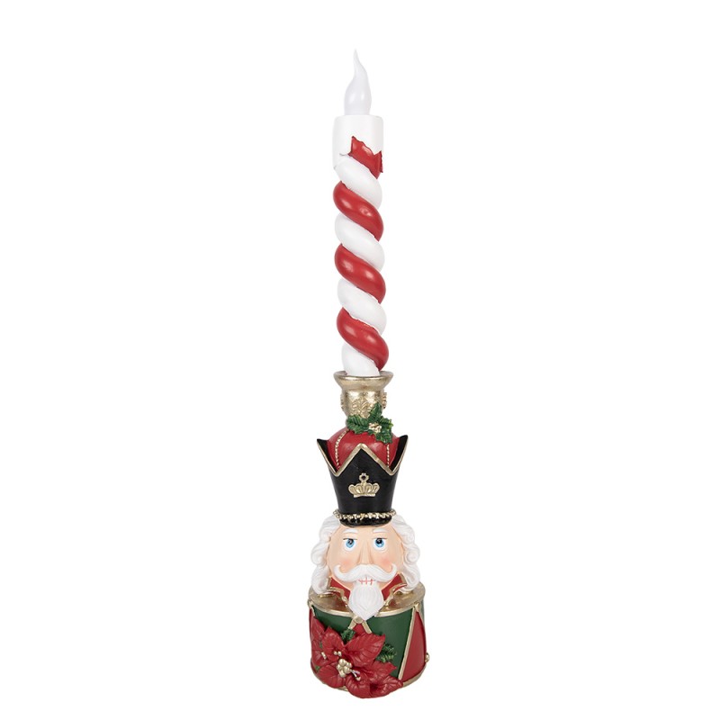 Clayre & Eef Kerzenständer 9x10x45 cm Rot Kunststoff